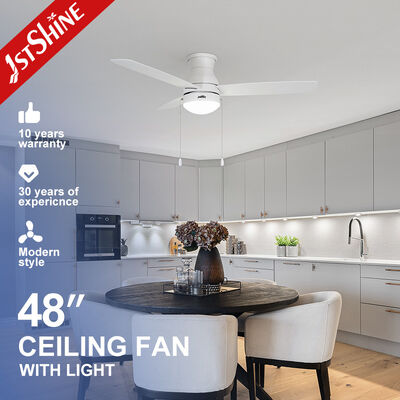 Buon prezzo Ventilatore di soffitto bianco moderno da 48 pollici con motore a catena di trazione leggera a 3 velocità In linea