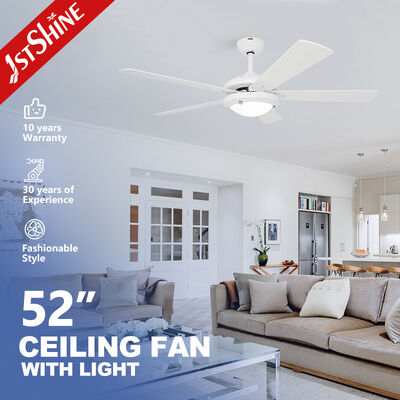 Buon prezzo Ventilatore da soffitto bianco da 52 pollici con luce a LED e catena di trascinamento 1stShine In linea