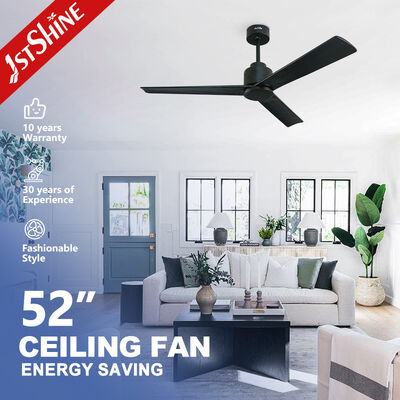 Buon prezzo Ventilatore da soffitto di legno solido nero contemporaneo 52